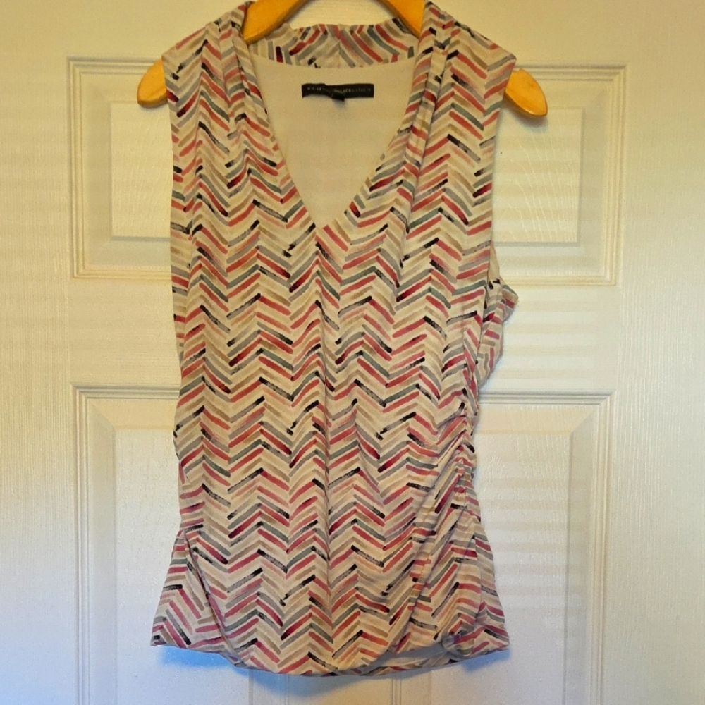 White House Black Market Chevron Design Sleeveless Top